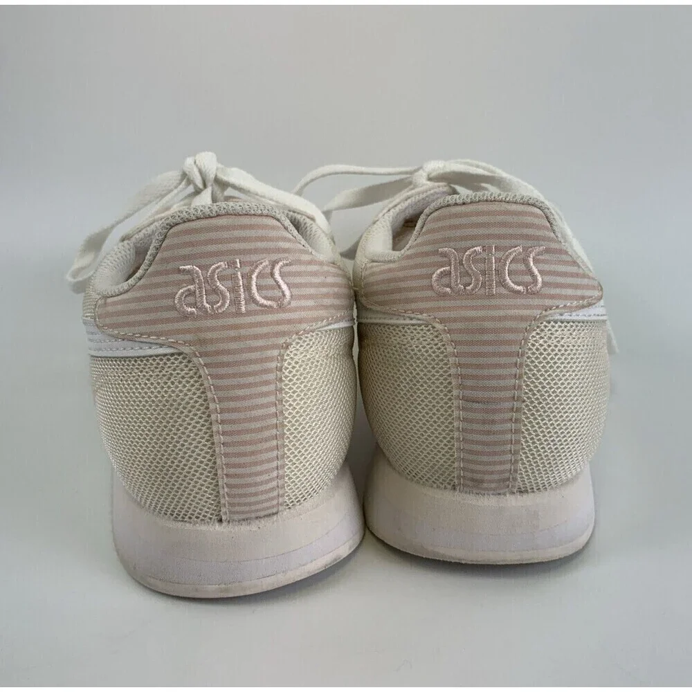 ASICS Tiger Runner Ginger Peach White Back Striped Low Lace Up Light Womens 8.5